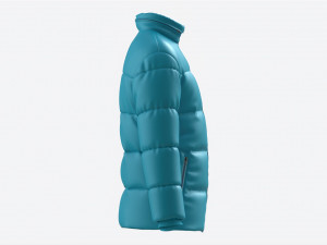Quilted Jacket for Men Mockup Light Blue Model 3D