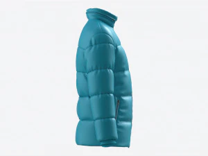 Quilted Jacket for Men Mockup Light Blue 3D Model