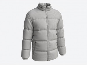 Quilted Jacket for Men Mockup Light Blue Model 3D