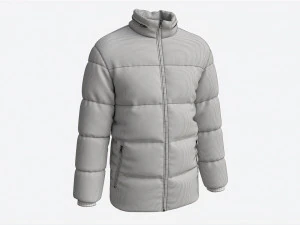 Quilted Jacket for Men Mockup Light Blue 3D Model