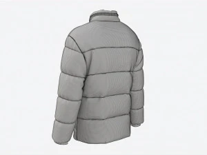 Quilted Jacket for Men Mockup Light Blue 3D Model