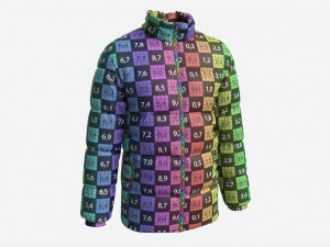 Quilted Jacket for Men Mockup Light Blue Model 3D