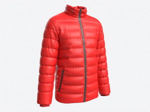 Quilted Jacket for Men Mockup Red 3Dモデル