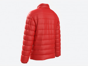 Quilted Jacket for Men Mockup Red Model 3D