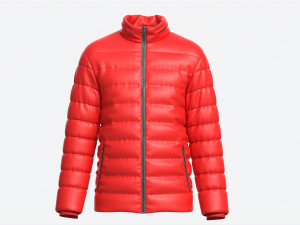 Quilted Jacket for Men Mockup Red Model 3D