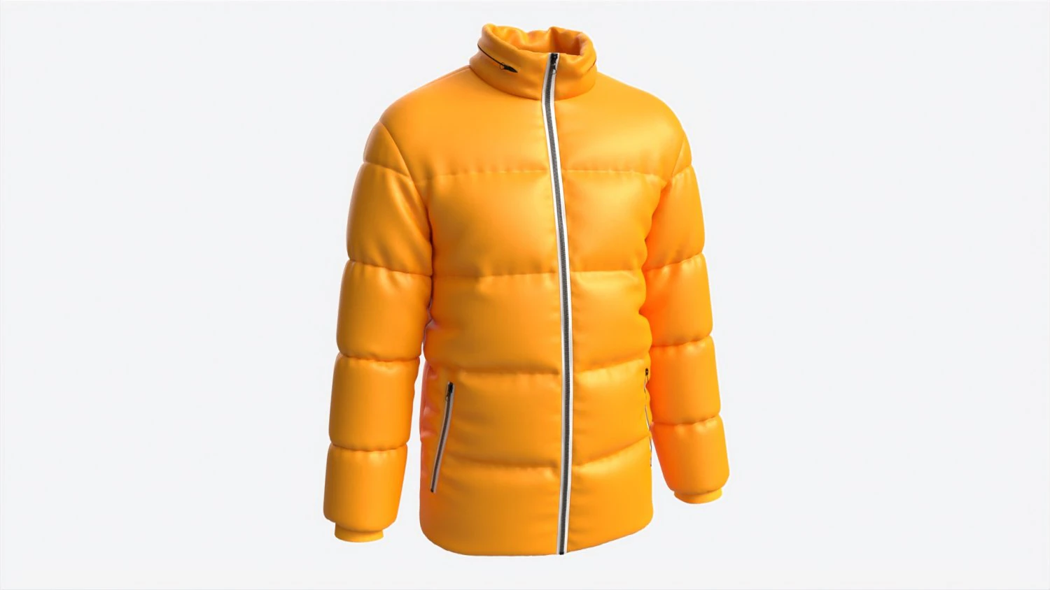 Quilted Jacket for Men Mockup Yellow 3D Model .c4d .max .obj .3ds .fbx .stl .blend 