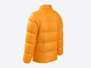 Quilted Jacket for Men Mockup Yellow 3D Model
