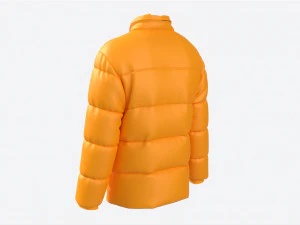 Quilted Jacket for Men Mockup Yellow 3D Model