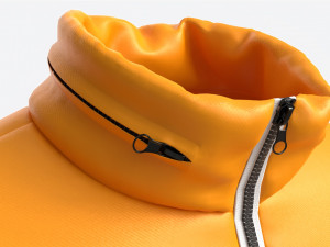 Quilted Jacket for Men Mockup Yellow 3D Model