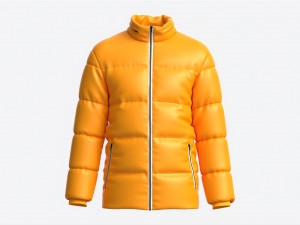 Quilted Jacket for Men Mockup Yellow 3D Model