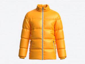 Quilted Jacket for Men Mockup Yellow 3D Model