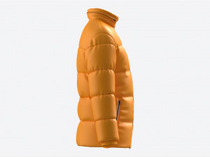 Quilted Jacket for Men Mockup Yellow 3D Model