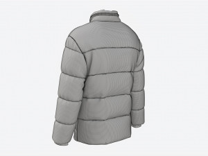 Quilted Jacket for Men Mockup Yellow 3D Model