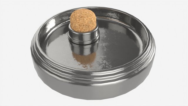 Smoking Pipe Ashtray Silver 3D मॉडल .c4d .max .obj .3ds .fbx .stl .blend 