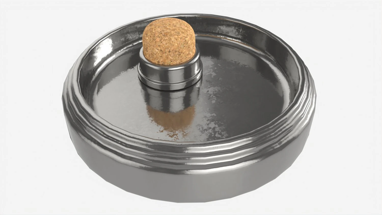 Smoking Pipe Ashtray Silver 3D Model .c4d .max .obj .3ds .fbx .stl .blend 