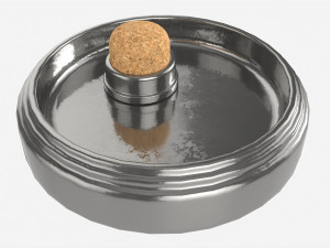 Smoking Pipe Ashtray Silver 3D Model