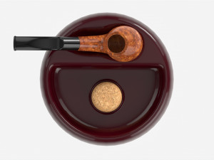 Smoking Pipe Ashtray with Holder 01 Model 3D