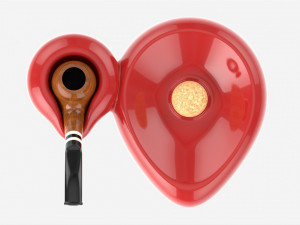 Smoking Pipe Ashtray with Holder 02 Model 3D
