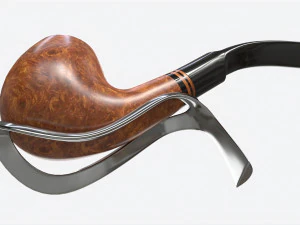 Smoking Pipe Bent Briar Wood 01 3D Model