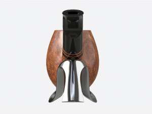 Smoking Pipe Bent Briar Wood 01 3D 模型