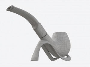 Smoking Pipe Bent Briar Wood 01 3D 模型