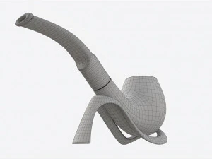 Smoking Pipe Bent Briar Wood 01 3D Model