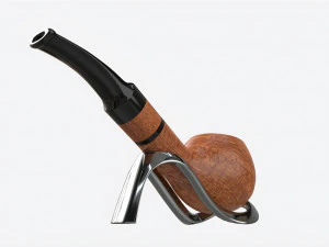Smoking Pipe Bent Briar Wood 02 3D Model