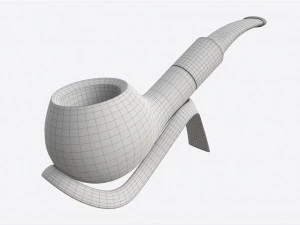 Smoking Pipe Bent Briar Wood 02 3D Model