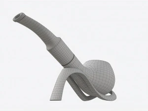 Smoking Pipe Bent Briar Wood 02 3D Model