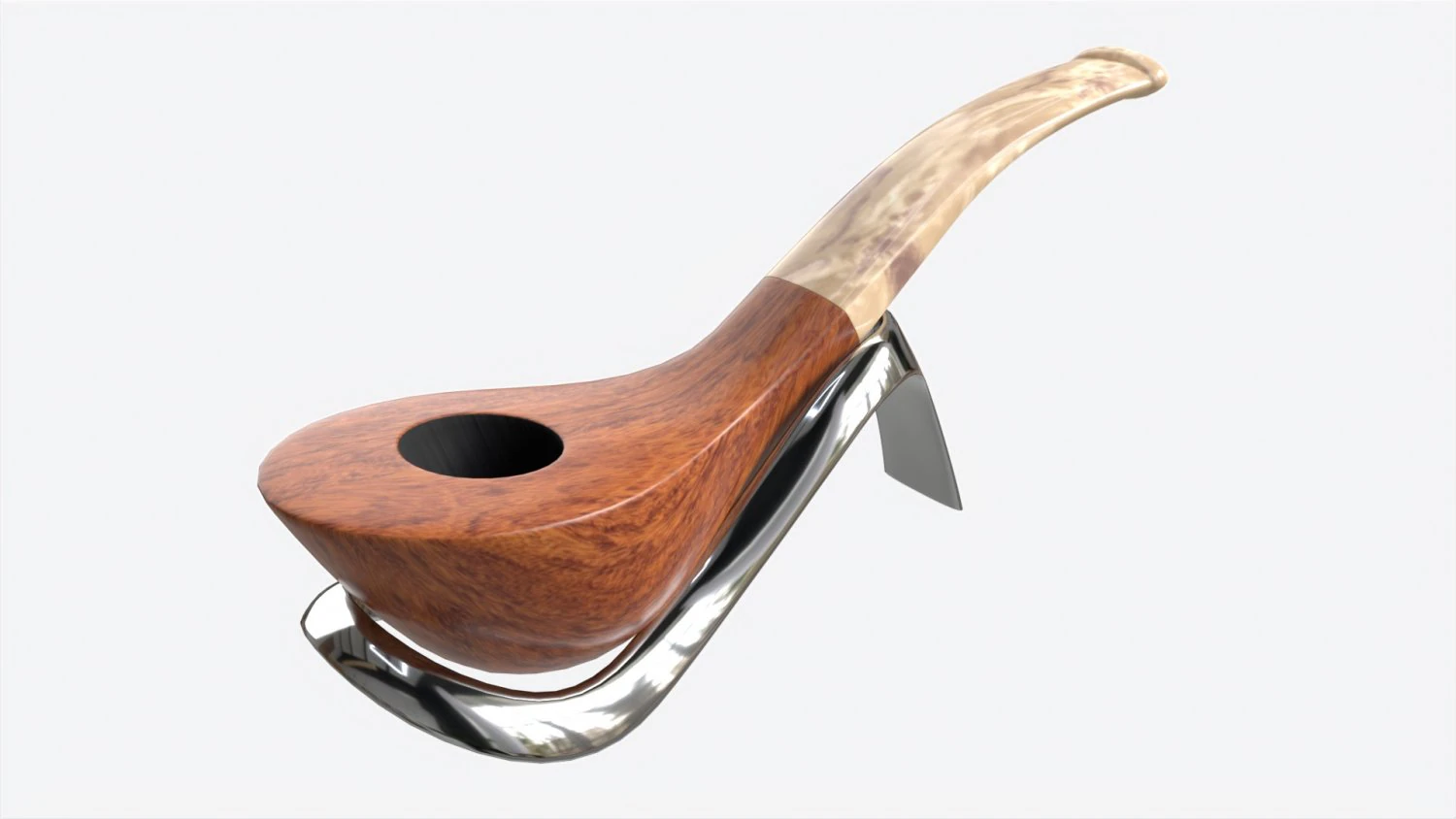 Smoking Pipe Bent Briar Wood 03 3D Model .c4d .max .obj .3ds .fbx .stl .blend 