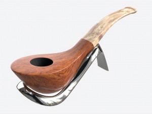 Smoking Pipe Bent Briar Wood 03 Modelo 3D