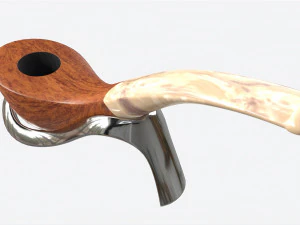 Smoking Pipe Bent Briar Wood 03 3D Model
