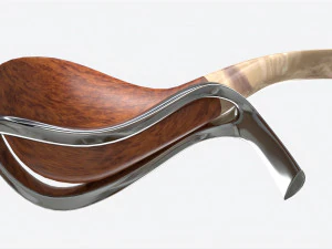 Smoking Pipe Bent Briar Wood 03 3D Model