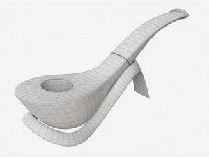 Smoking Pipe Bent Briar Wood 03 3D Model