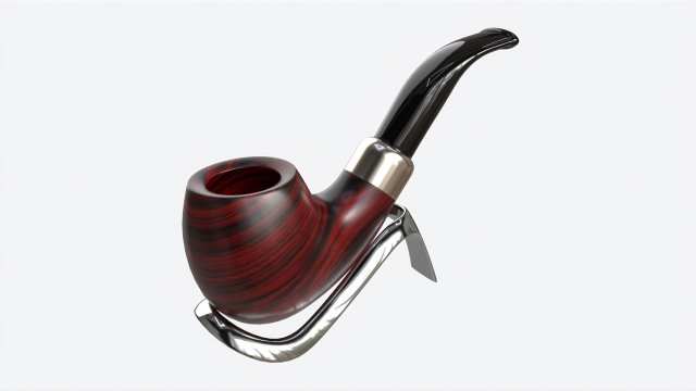 Smoking Pipe Bent Briar Wood 04 3D Model .c4d .max .obj .3ds .fbx .stl .blend 