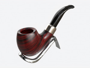 Smoking Pipe Bent Briar Wood 04 3D-Modell