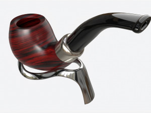 Smoking Pipe Bent Briar Wood 04 3D Model