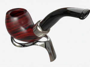 Smoking Pipe Bent Briar Wood 04 3D Model