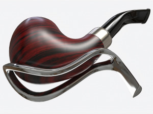 Smoking Pipe Bent Briar Wood 04 3D Model