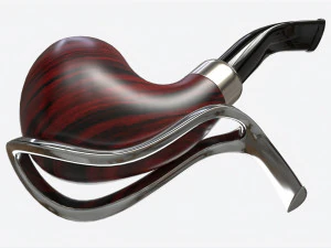 Smoking Pipe Bent Briar Wood 04 3D Model