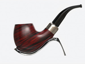 Smoking Pipe Bent Briar Wood 04 3D Model