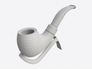 Smoking Pipe Bent Briar Wood 04 3D Model