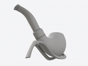 Smoking Pipe Bent Briar Wood 04 3D Model