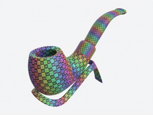 Smoking Pipe Bent Briar Wood 04 3D Model