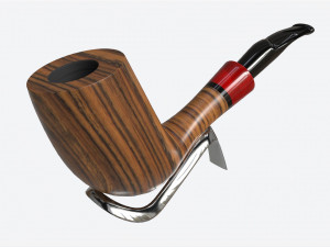 Smoking Pipe Half-bent Briar Wood 01 Modelo 3D