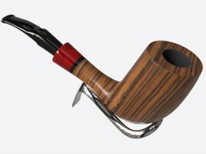 Smoking Pipe Half-bent Briar Wood 01 3D Model