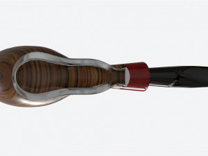 Smoking Pipe Half-bent Briar Wood 01 3D Model