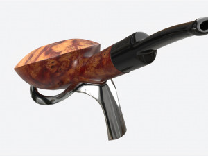 Smoking Pipe Half-bent Briar Wood 02 3Dモデル