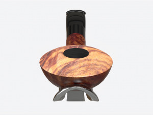 Smoking Pipe Half-bent Briar Wood 02 3Dモデル