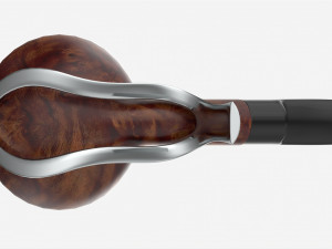 Smoking Pipe Half-bent Briar Wood 02 3Dモデル